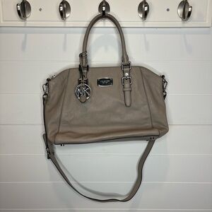 Michael Kors Gray/Taupe Leather Satchel